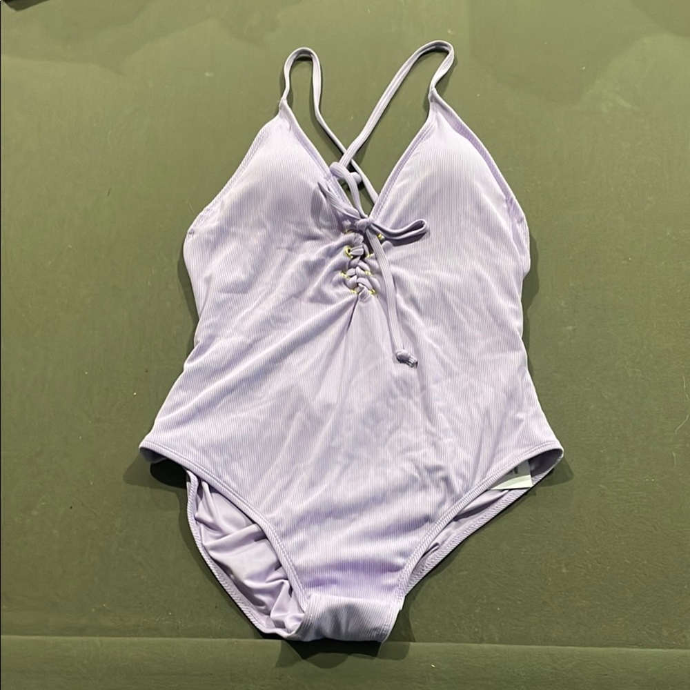 Malibu Purple One Piece Swimsuit with Plunging V-neckline